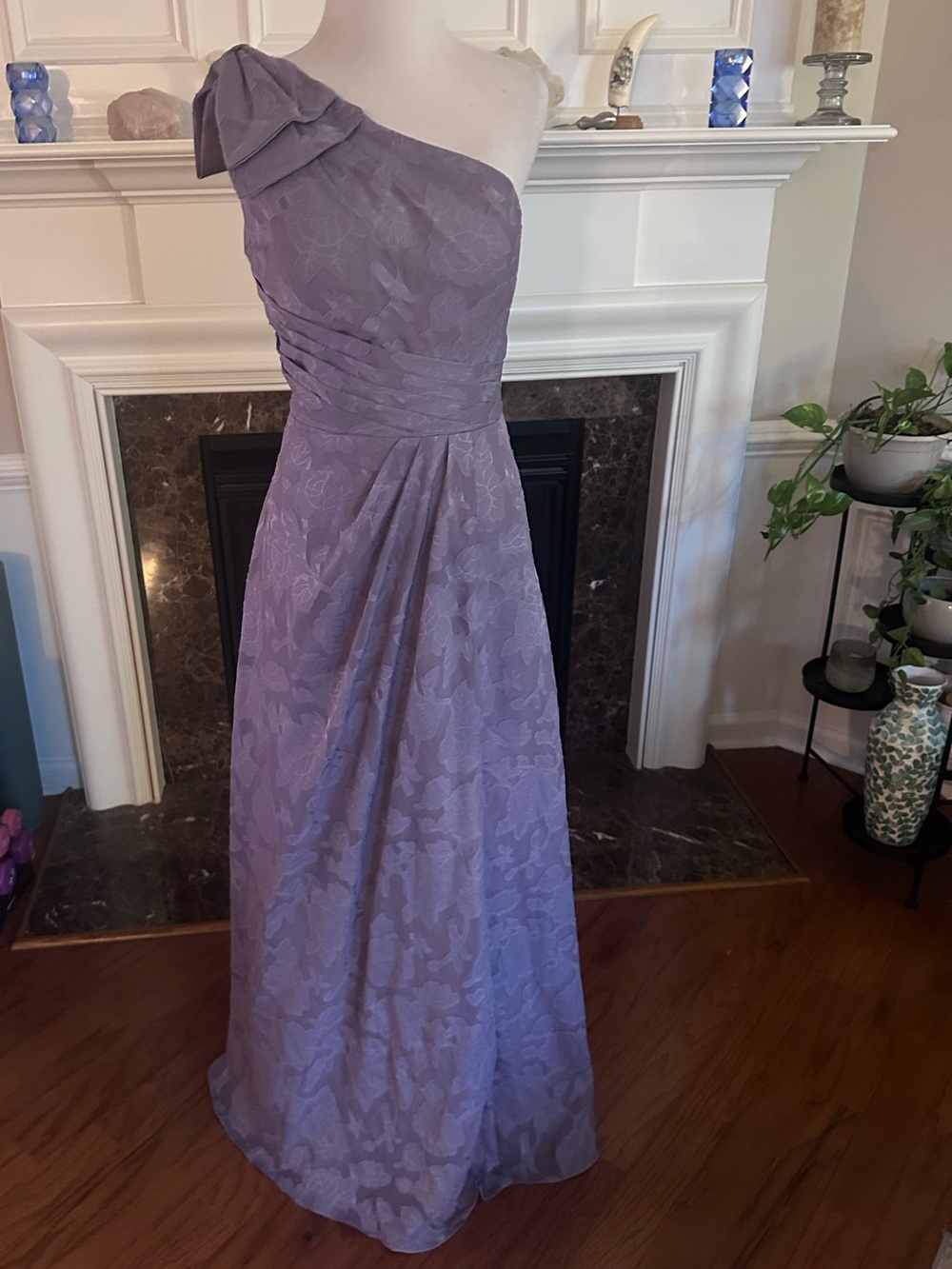 One-Shoulder Lavender Formal Dress with Draped Waist